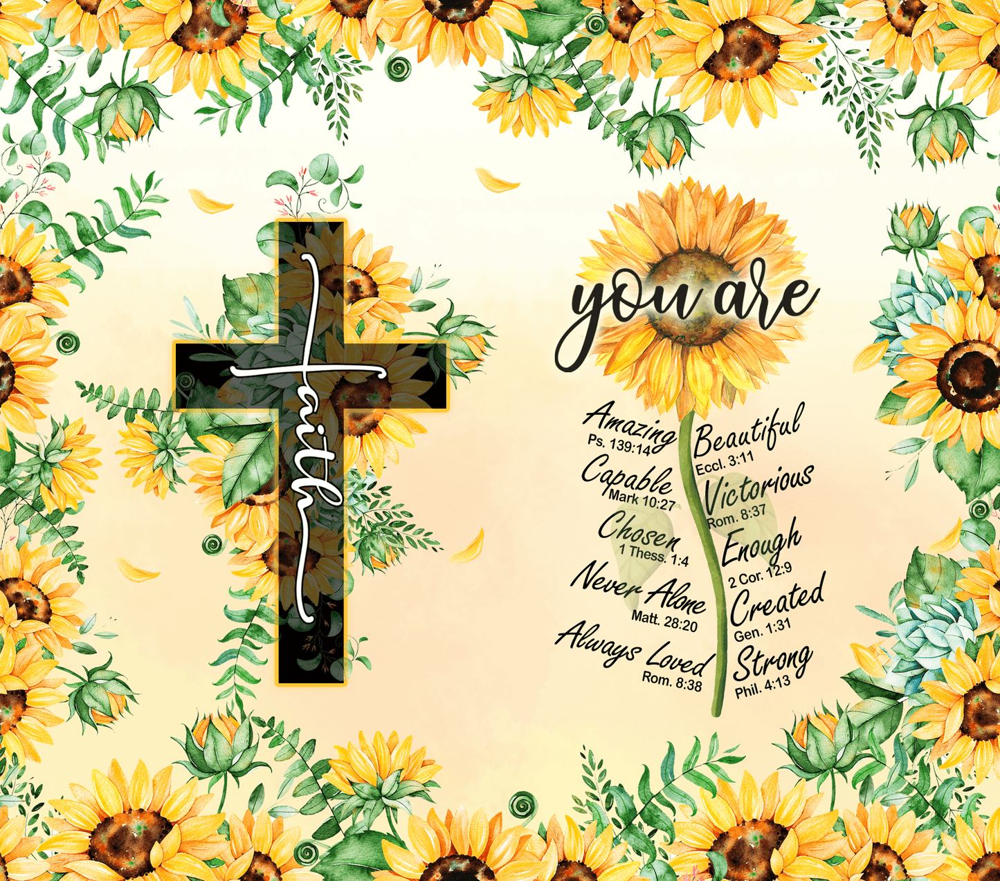 #110 Faith Sunflowers Tumbler
