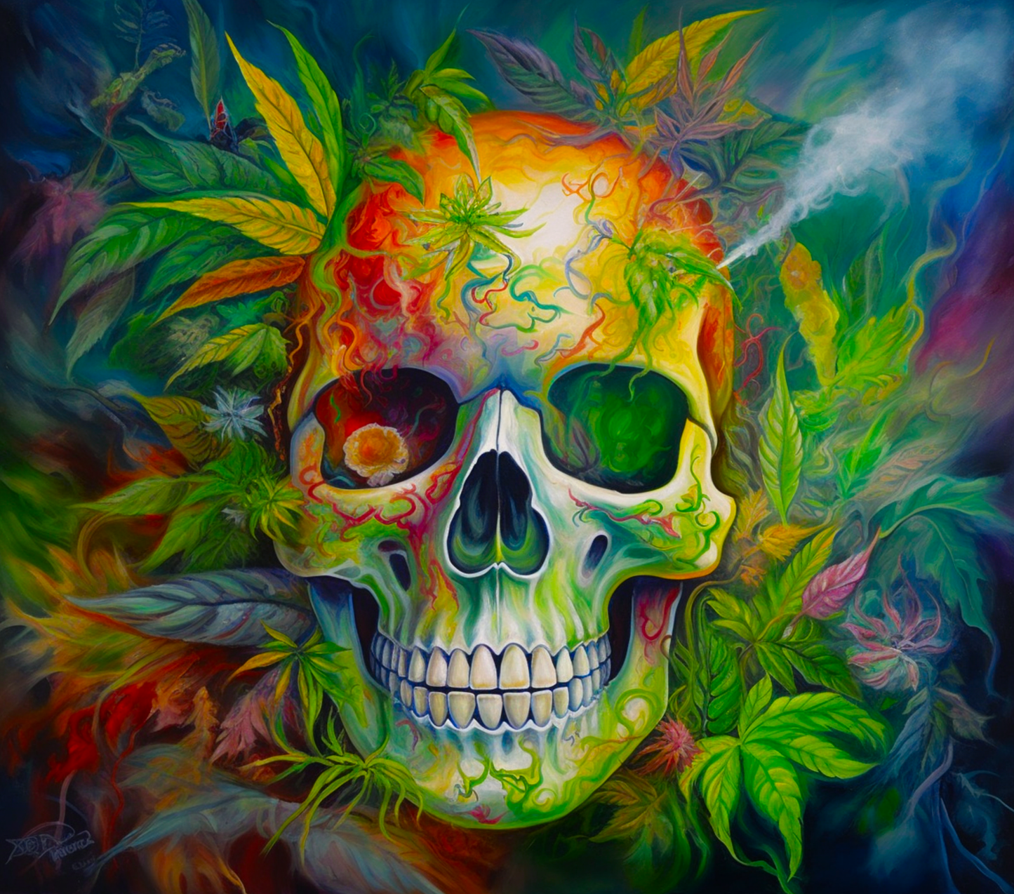 #114 Colorful Skull Weed