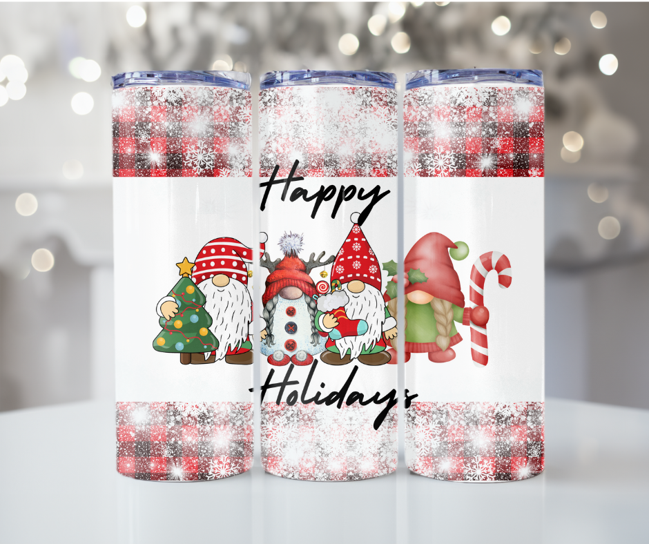 #118 Happy Holiday Gnome Tumbler