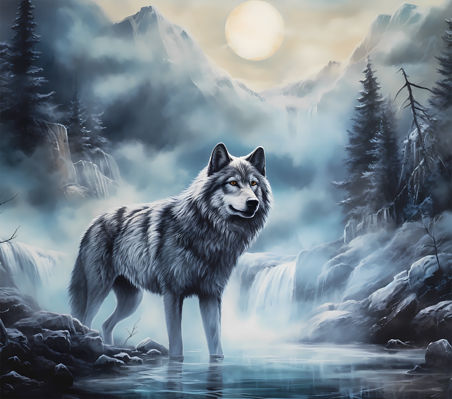 #132 Winter Wolf Tumbler