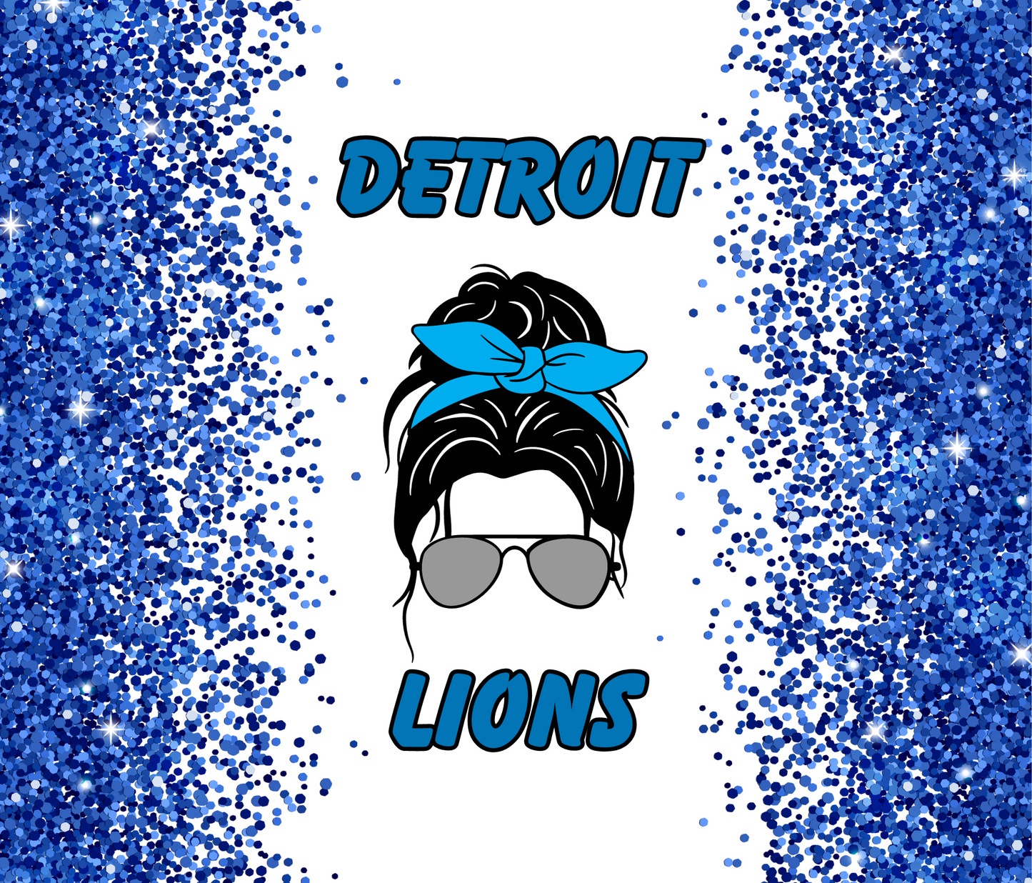 #146 Detroit Lions with Messy Bun Girl Tumbler