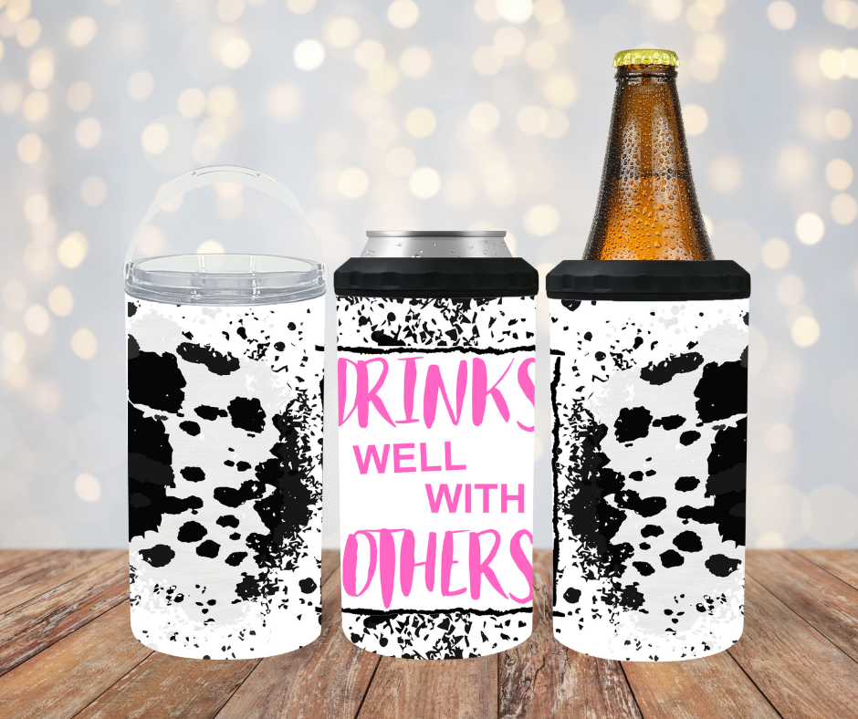 #161 Drinks Well With Others Black and White Can Cooler