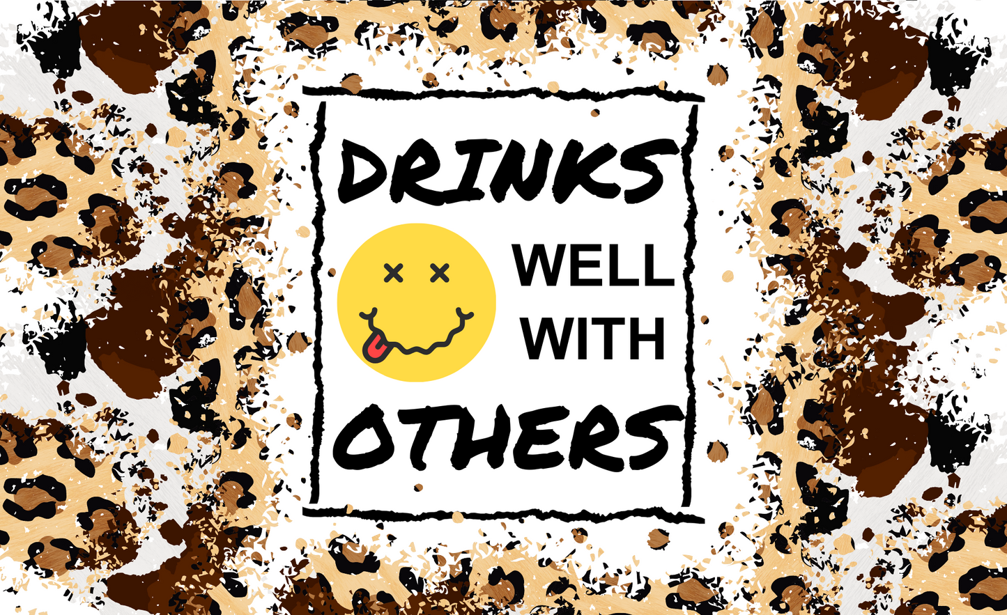 #162 Drinks Well With Others Cheet Print Can Cooler