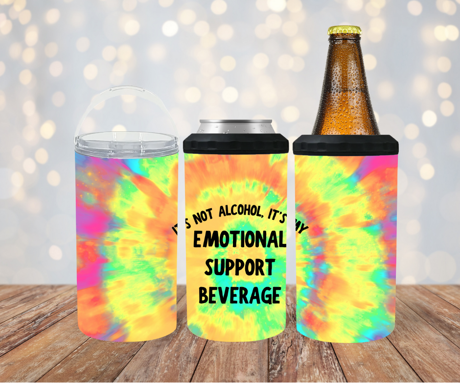 #176 Tye Dye Emotional Support Beverage Can Cooler