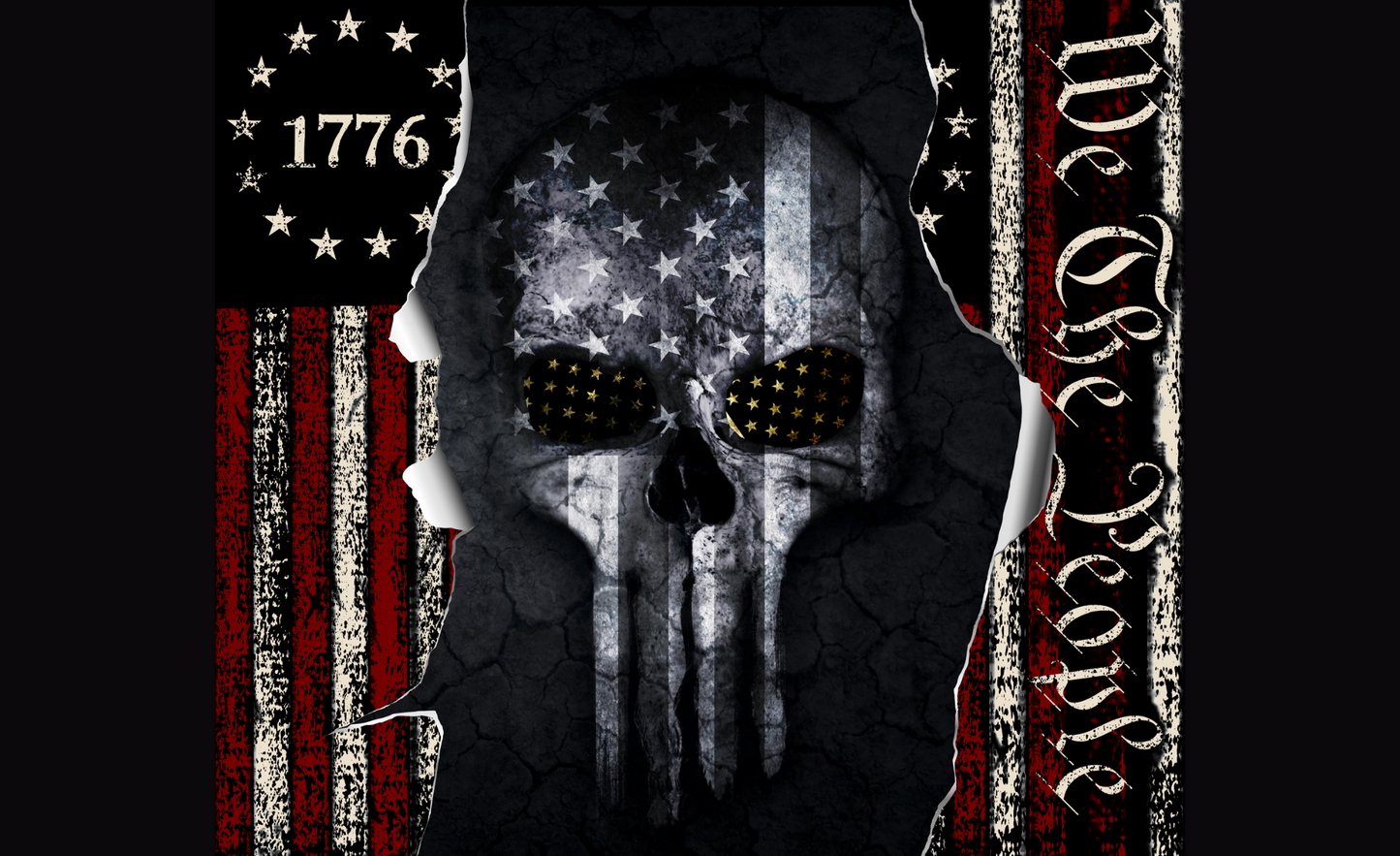 #204 1776 We The People Skull Can Cooler