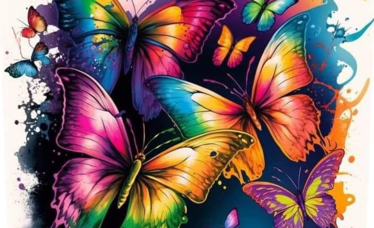 #186 Colorful Butterfly Can Cooler