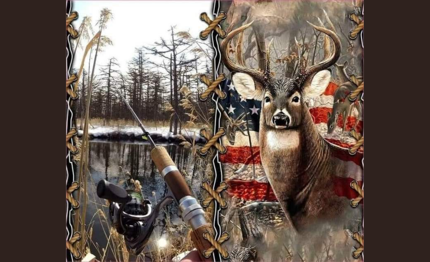 #187 Buck with Riffle Can Cooler
