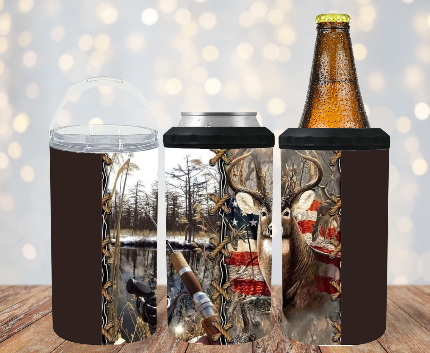 #187 Buck with Riffle Can Cooler