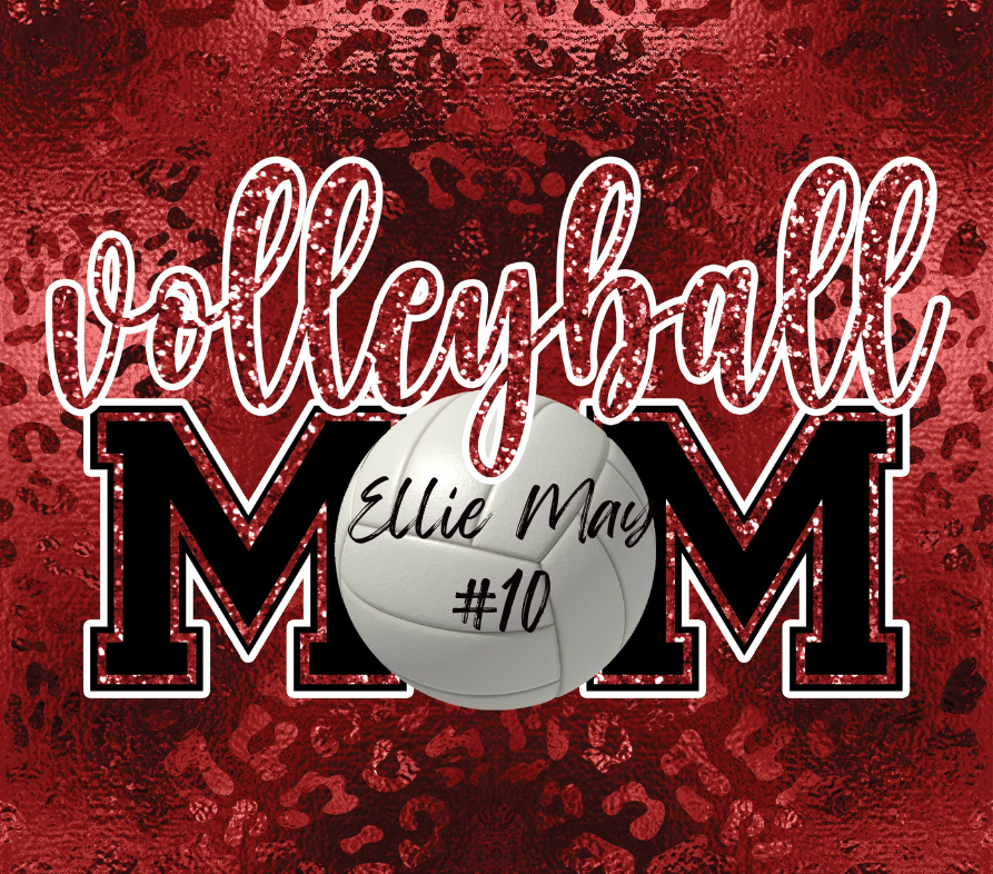 #19 Customized Maroon Volleyball Mom Tumbler