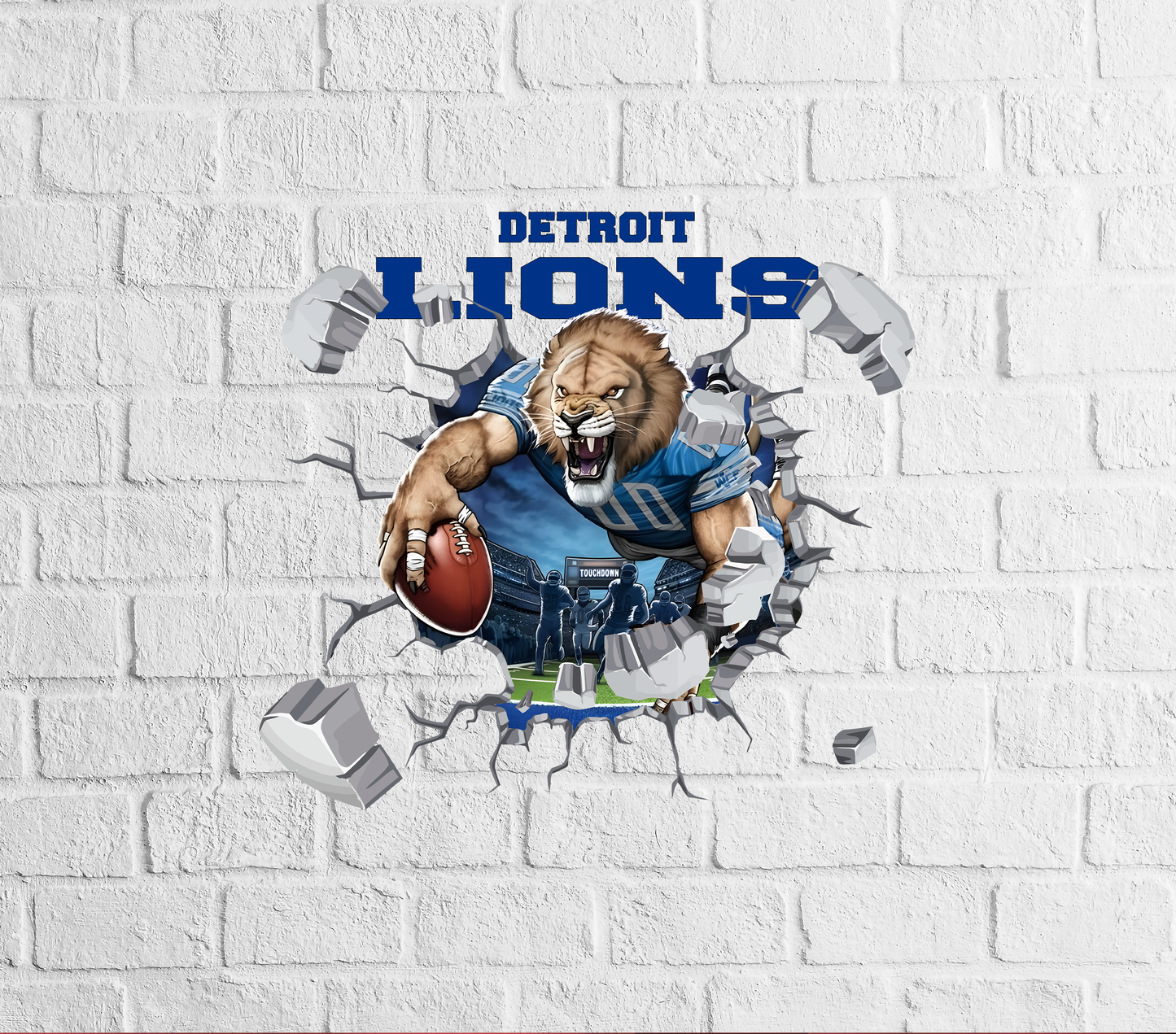 #1 Detroit Lions White Brick Tumbler
