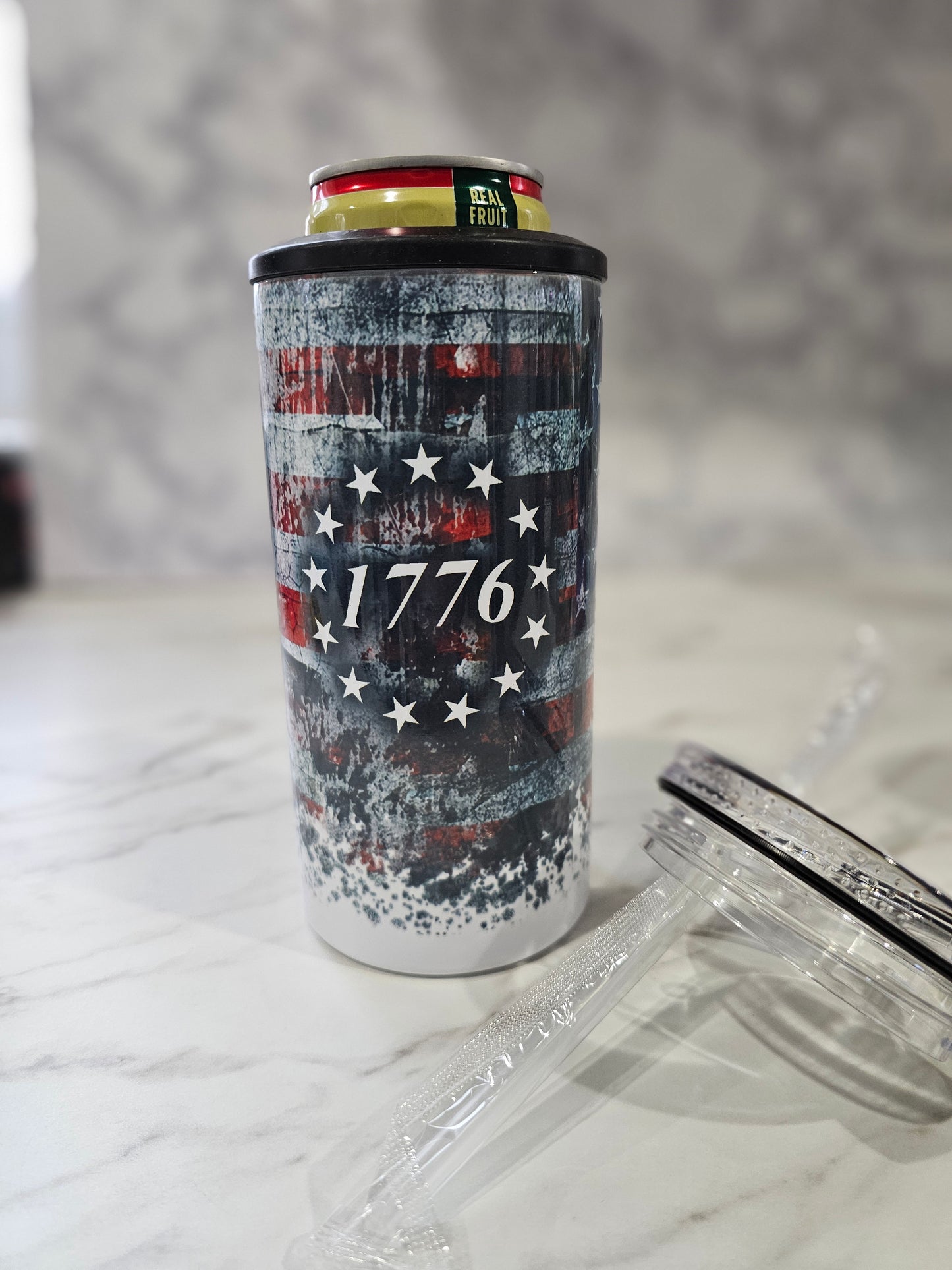 #520 1776 We The People Skull Can Cooler