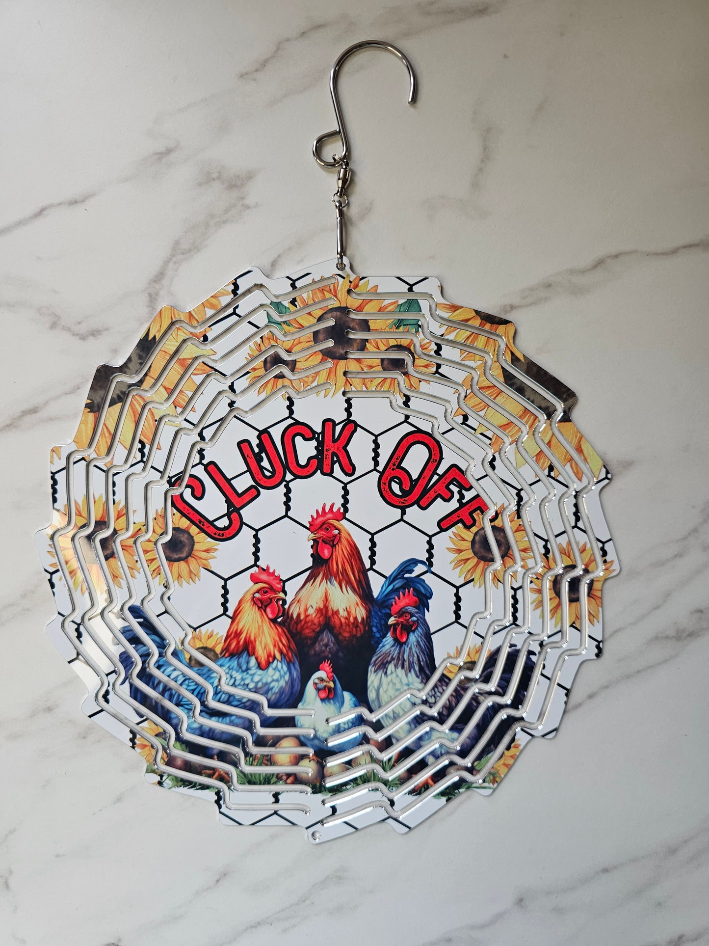 #524 Cluck Off Wind Spinner - 8 inch