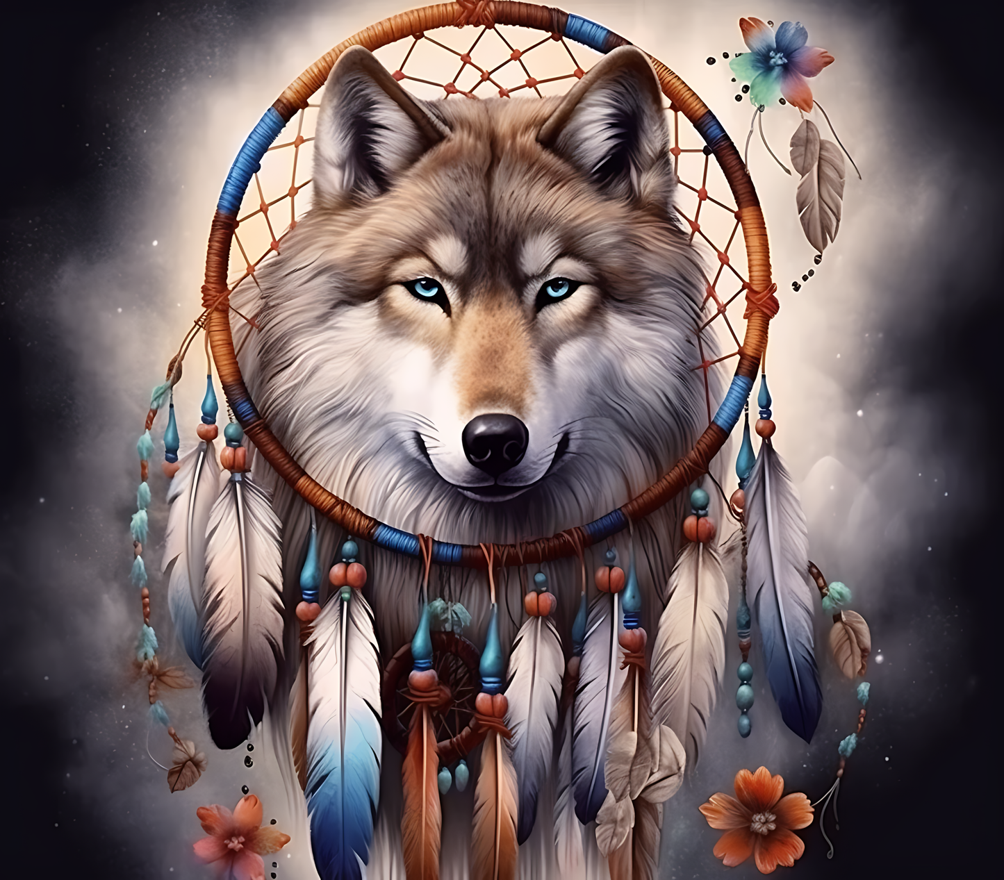 #229 Wolf with Dreamcatcher Tumbler
