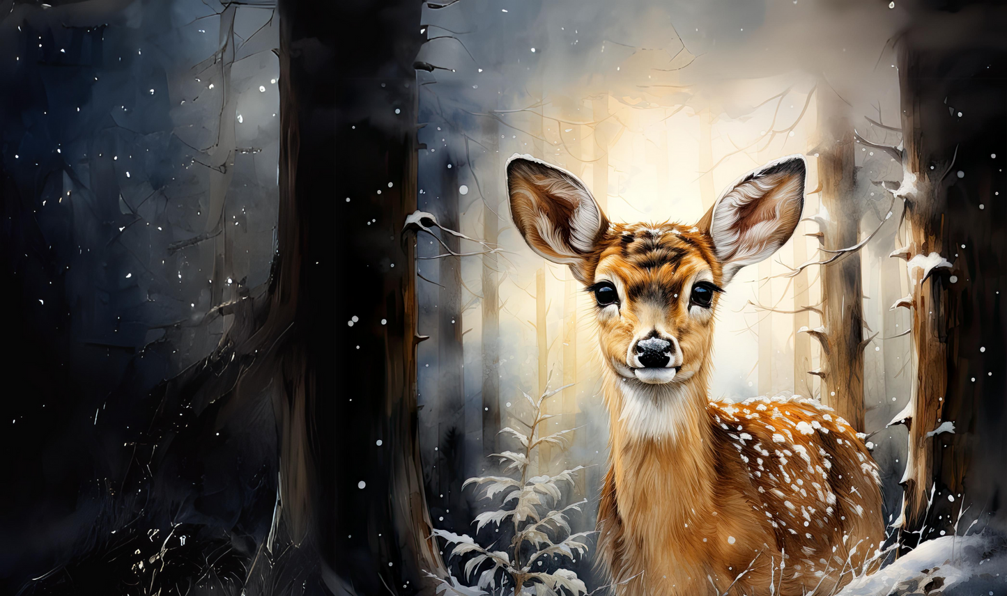 #241 Winter Fawn Can Cooler
