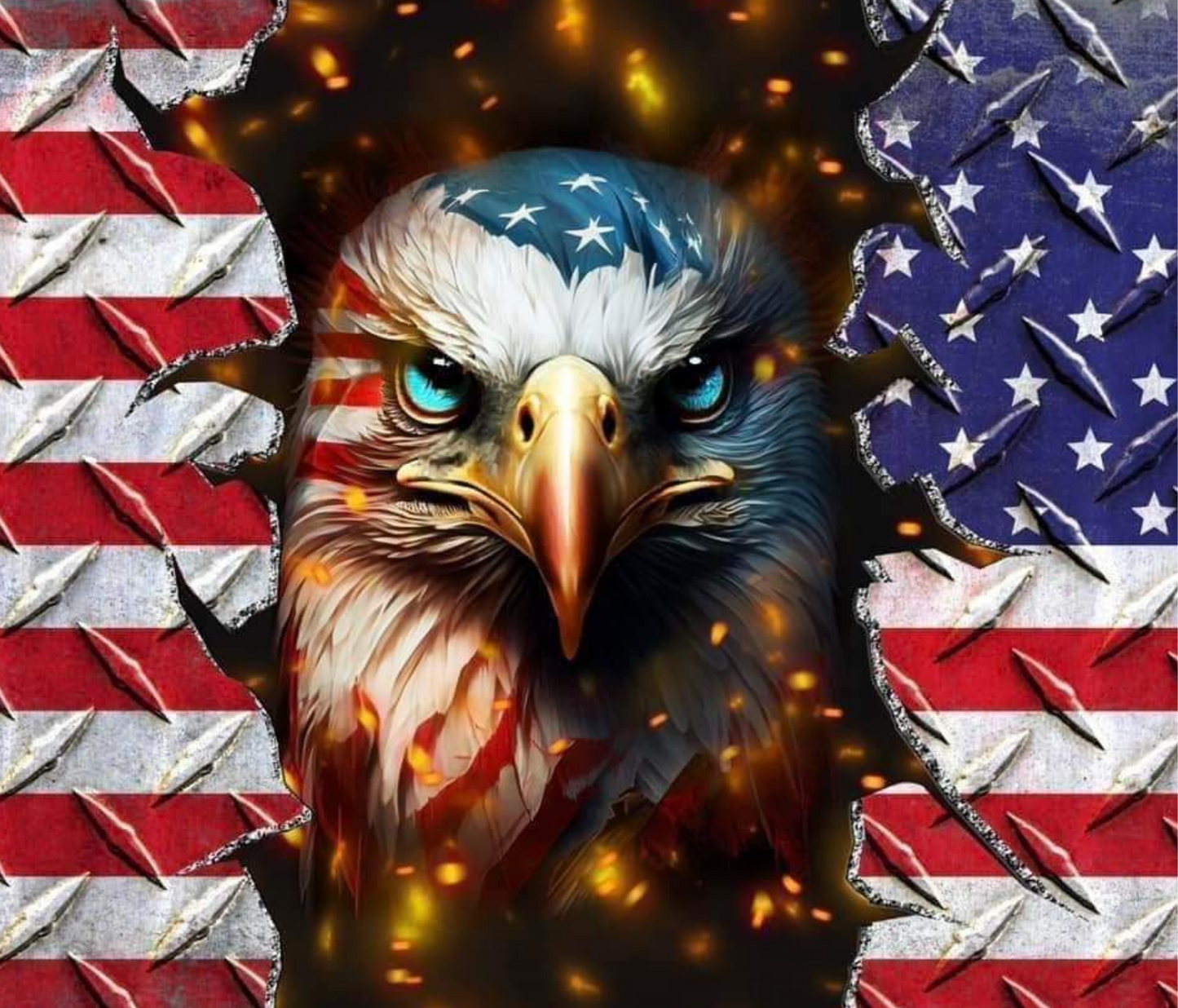 #270 Eagle with American Flag Tumbler