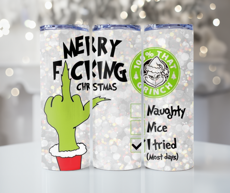 #289 Merry Fucking Christmas Grinch Tumbler
