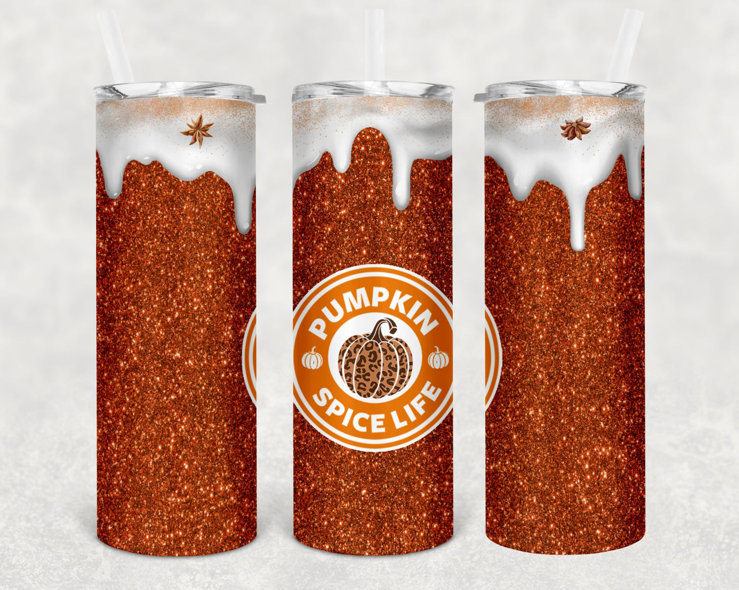 #28 Pumpkin Spice Life Glitter Tumbler
