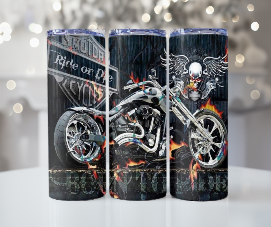 #296 Biker with Eagle Tumbler