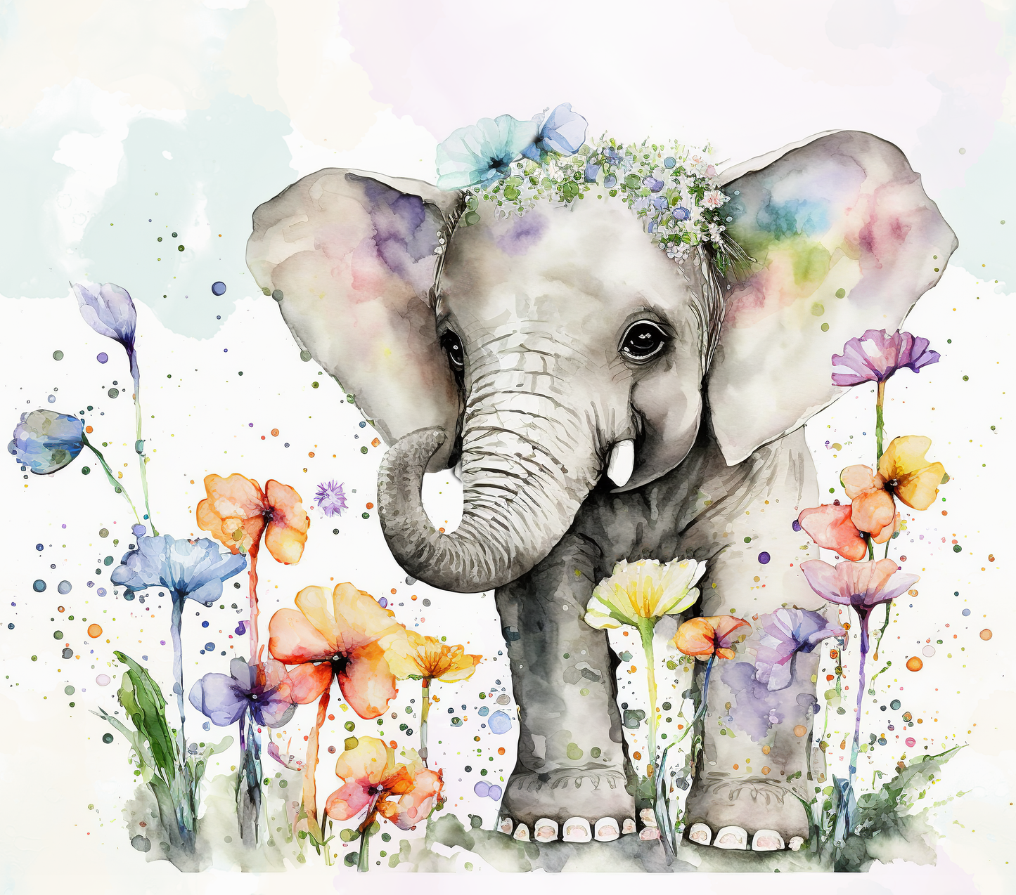 #317 Elephant Flower Tumbler