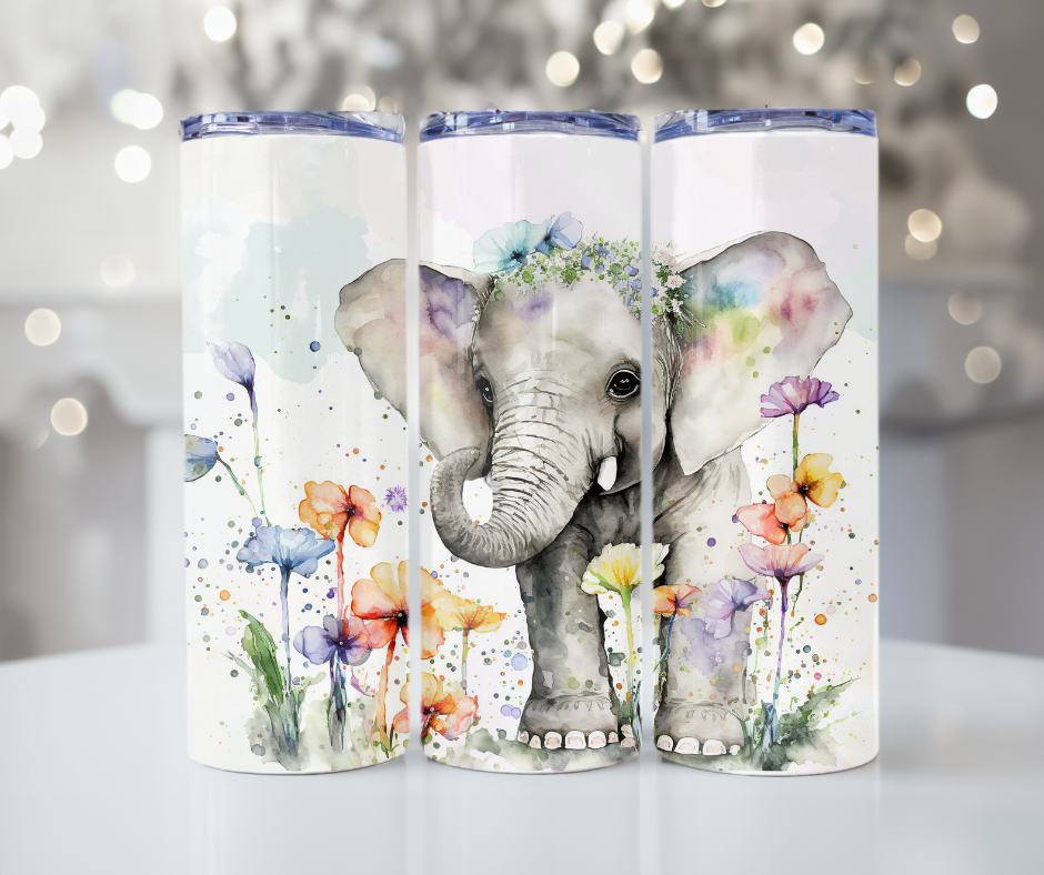 #317 Elephant Flower Tumbler