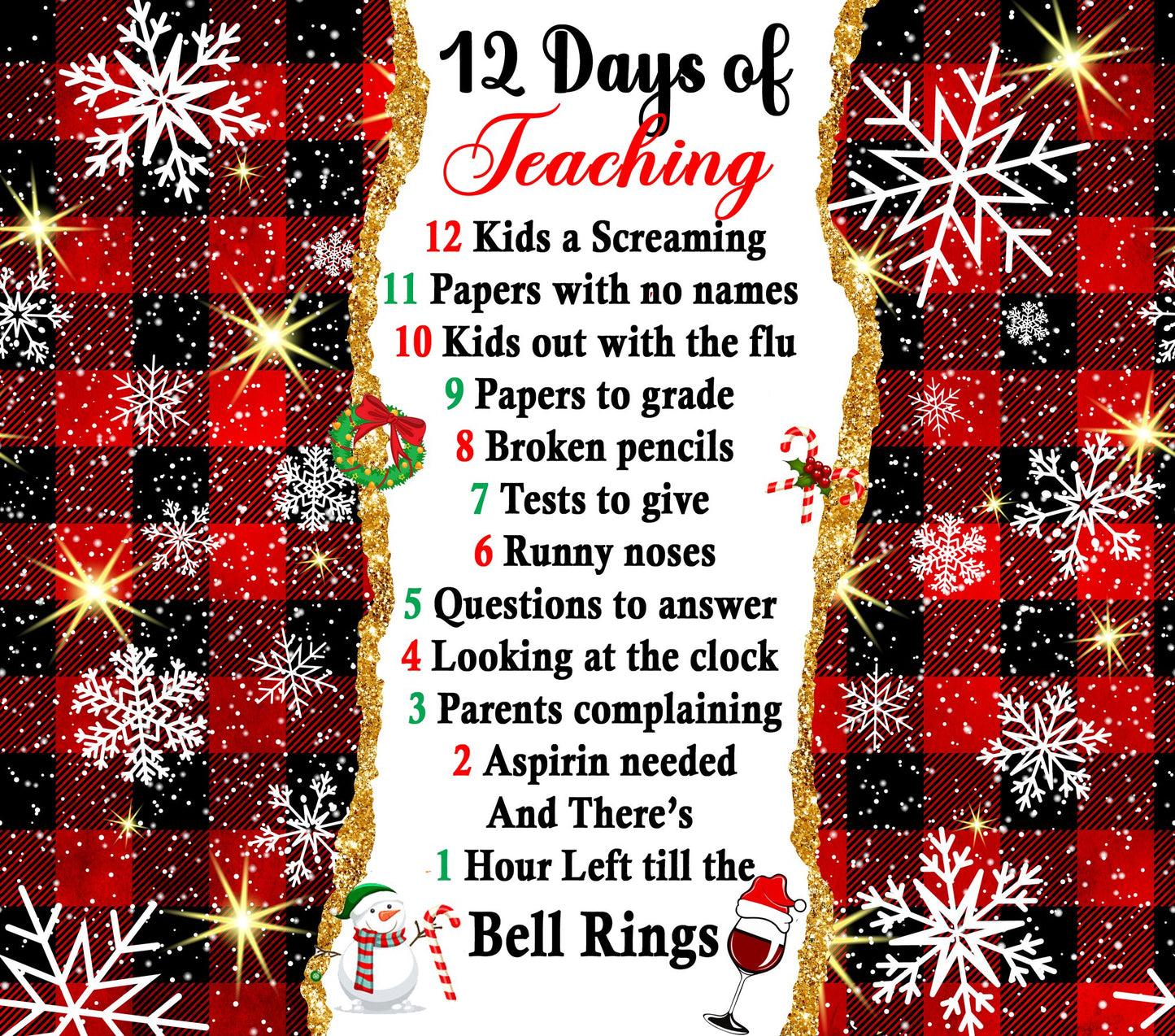 #332 12 Teachers Teaching Red Tumbler