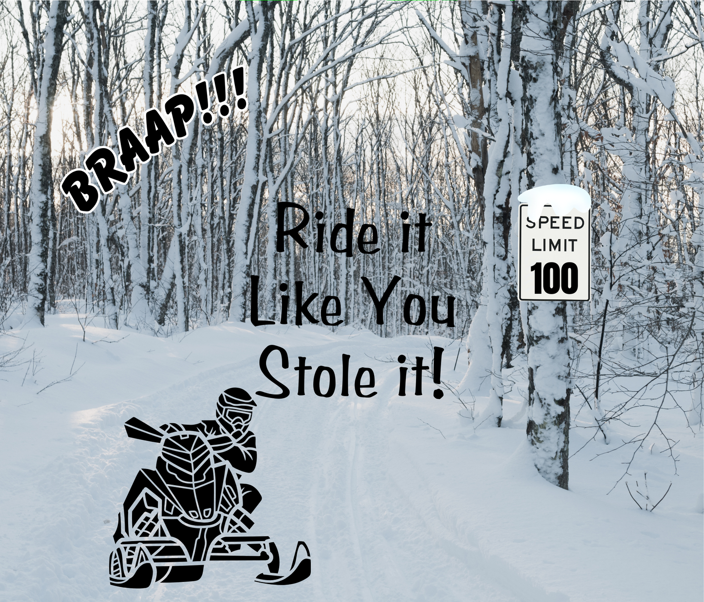 #341 Snowmobiling Trail Ride It Like You Stole It Tumbler