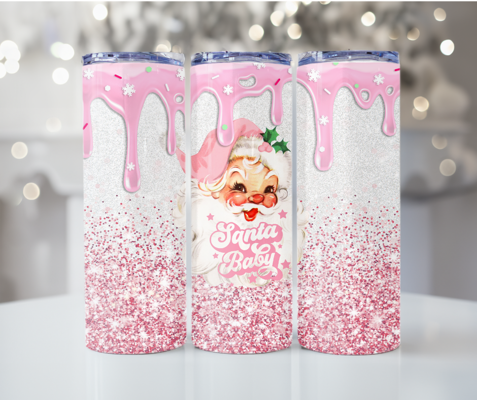 #35 Pink Santa Baby Tumbler