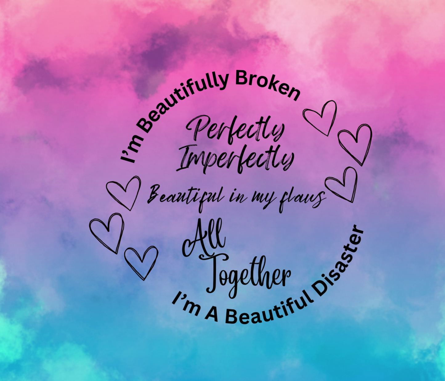 #362 Imperfectly Perfect Pink and Blue Tumbler
