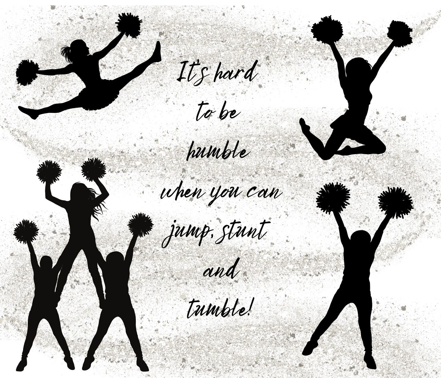 #373 Cheer Hard to Be Humble Grey Glitter Tumbler