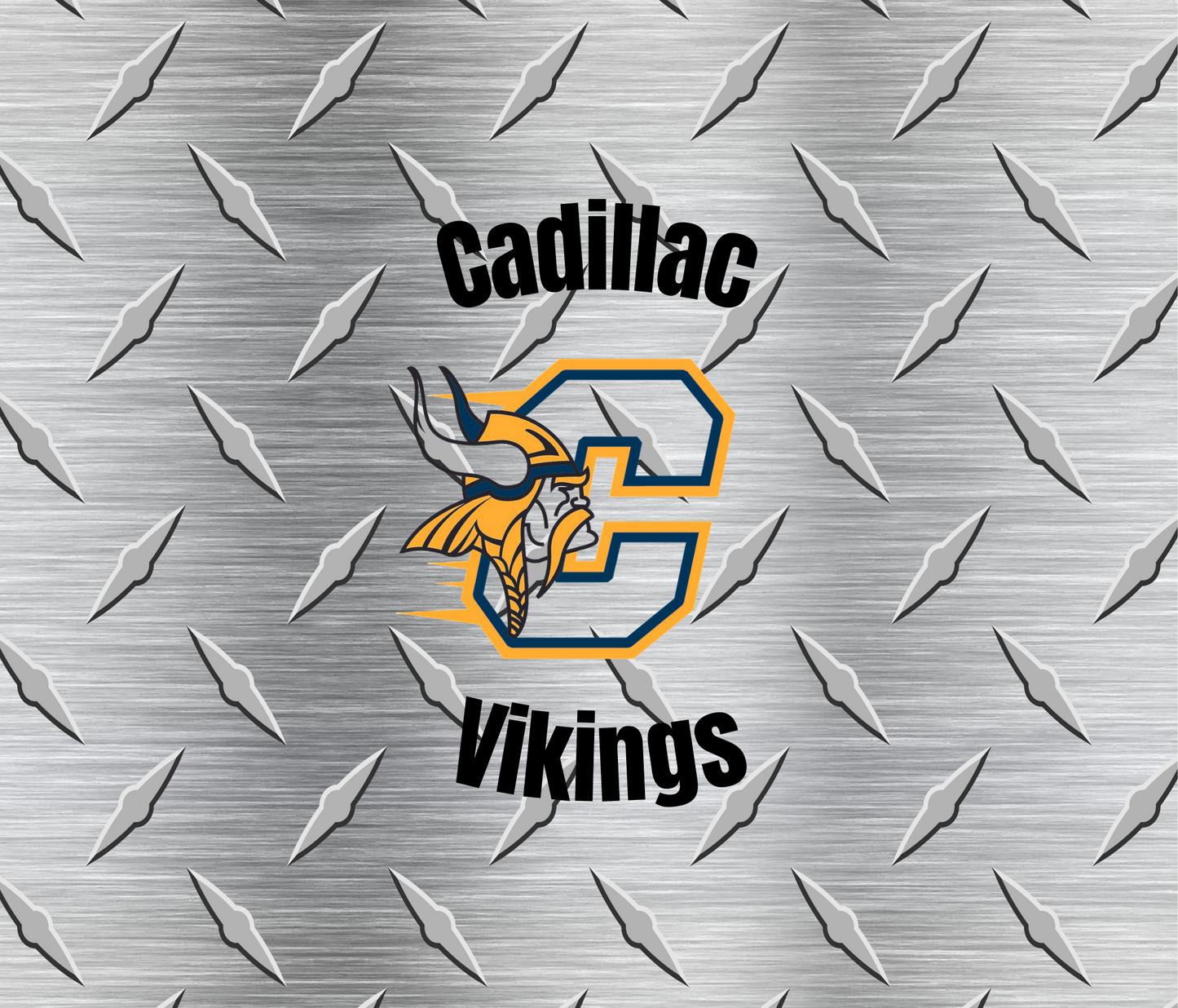 #396 Cadillac Vikings - Diamond Plate Steel Tumbler