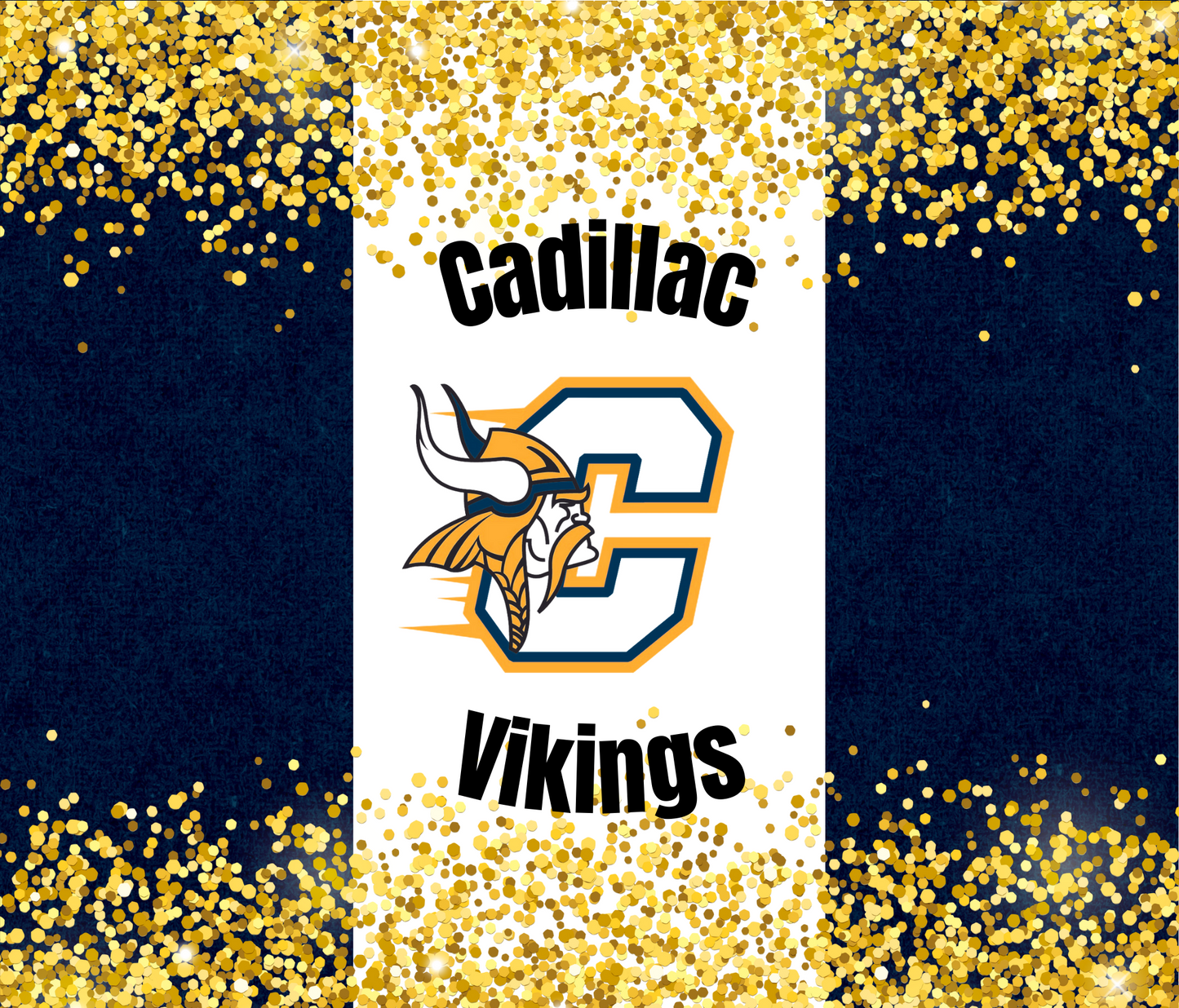 #397 Cadillac Vikings - Gold Glitter Tumbler