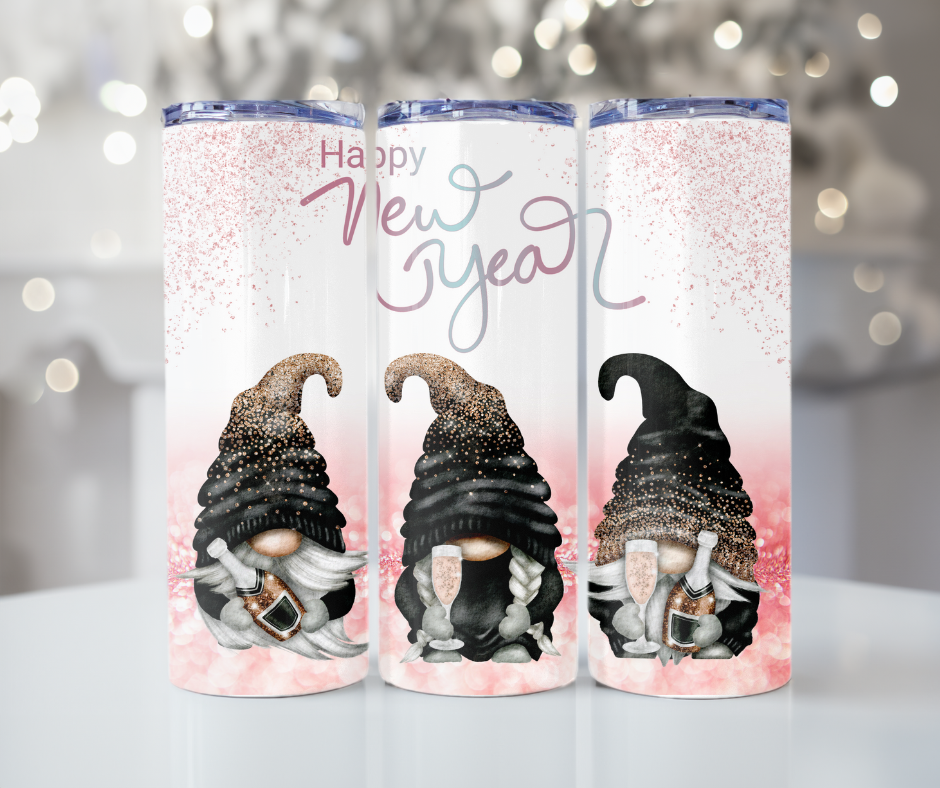 #398 Happy New Year Gnome Tumbler