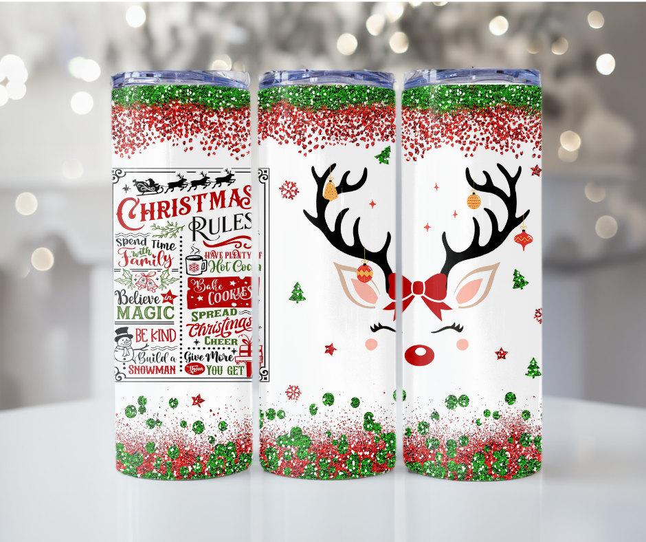 #39 Rudolph Christmas Rules Tumbler