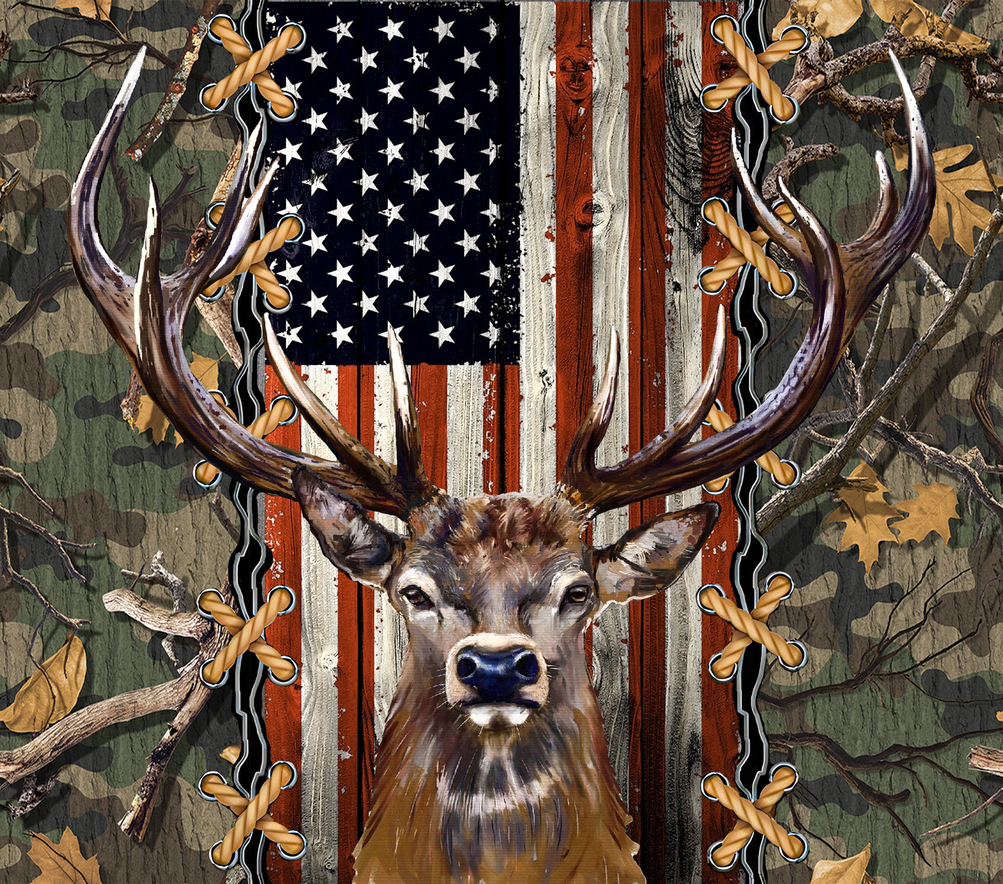 #6 Big Buck with American Flag Tumbler