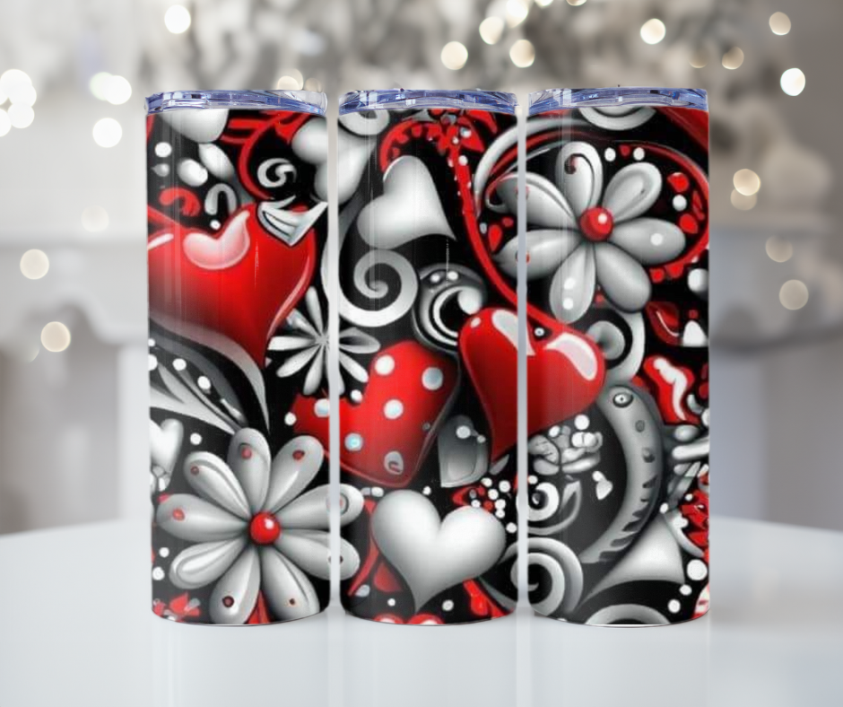 #431 Hearts and Flowers Tumbler