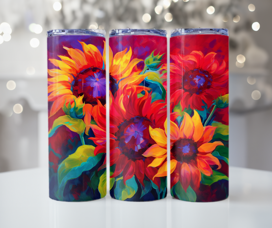 #437 Painted Sunflowers Tumbler