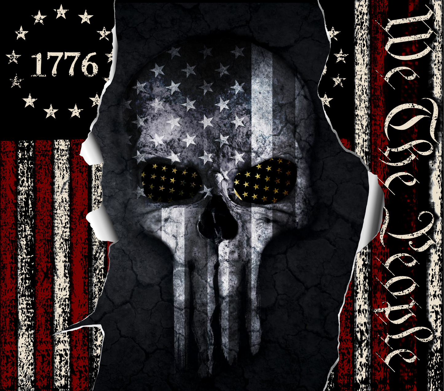 #46 We The People 1776 Skull Tumbler