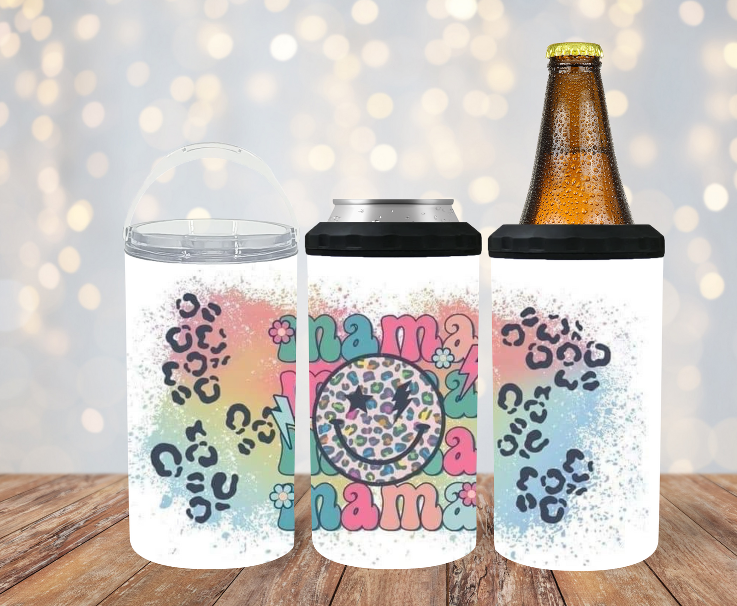 #485 Mamma Mamma Colorful Emoji Can Cooler