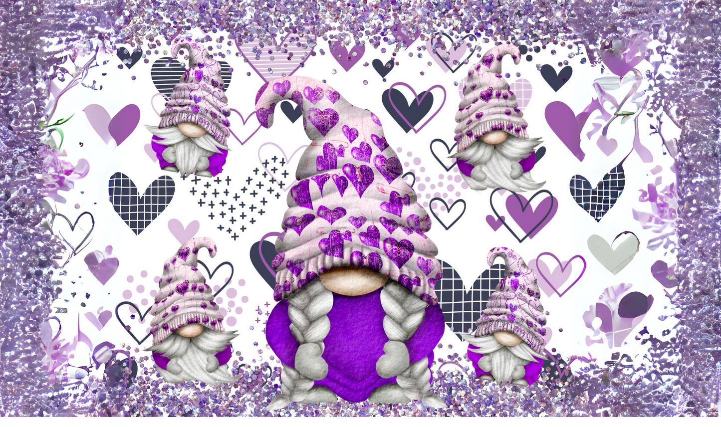 #486 Purple Heart Gnome Can Cooler