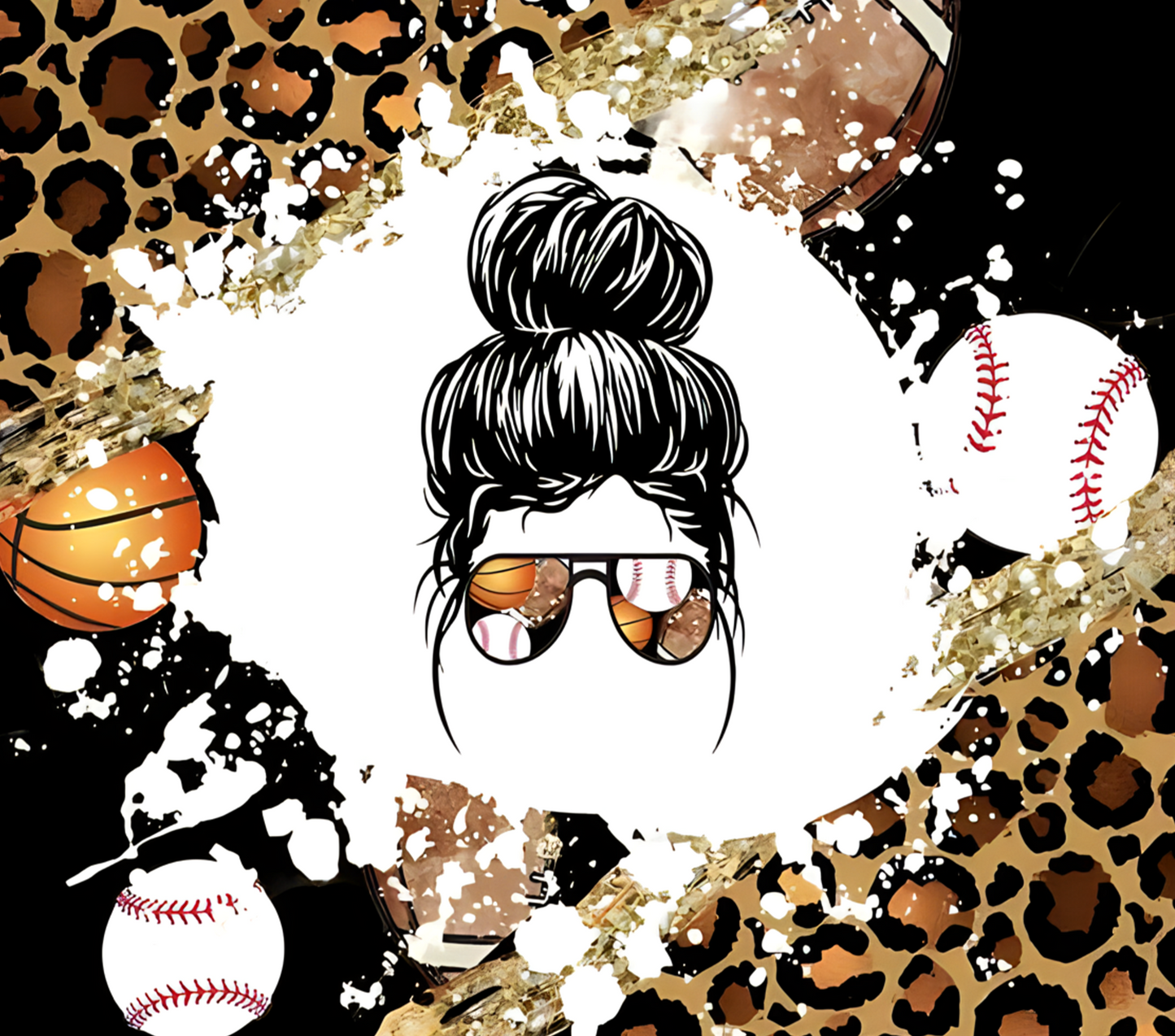 #493 Sports Mom Cheeta Print Tumbler