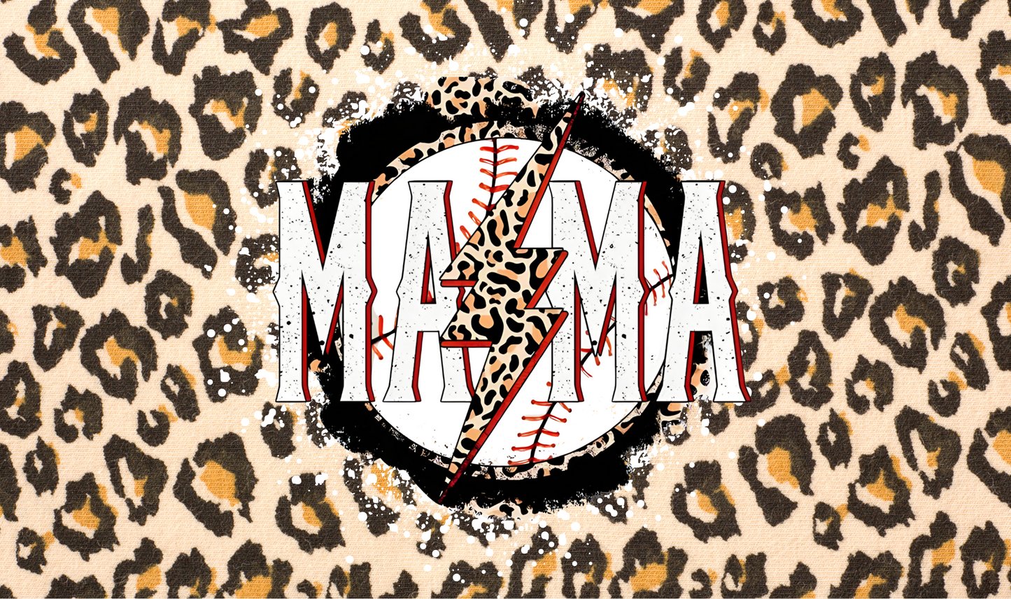 #497 MAMA Lightning Bolt Cheetah Print Can Cooler