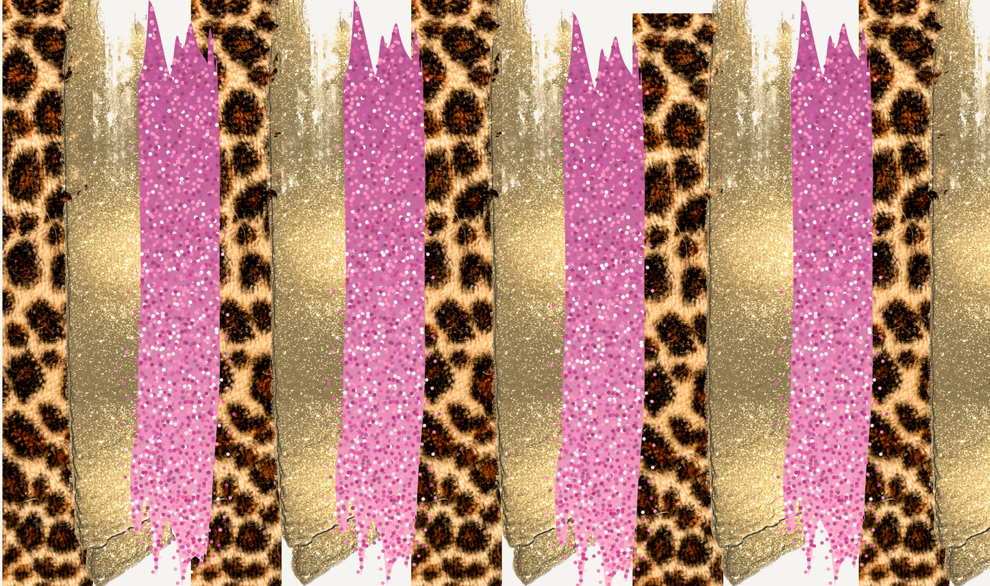 #500 Cheeta and Glitter Can Cooler