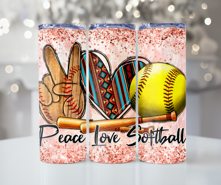 #507 Peace Love Baseball Tumbler