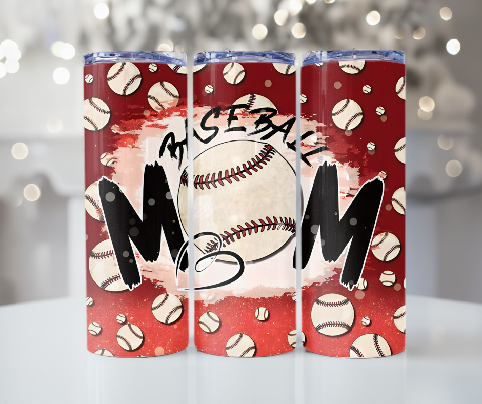 #516 Maroon Baseball Mom Tumbler