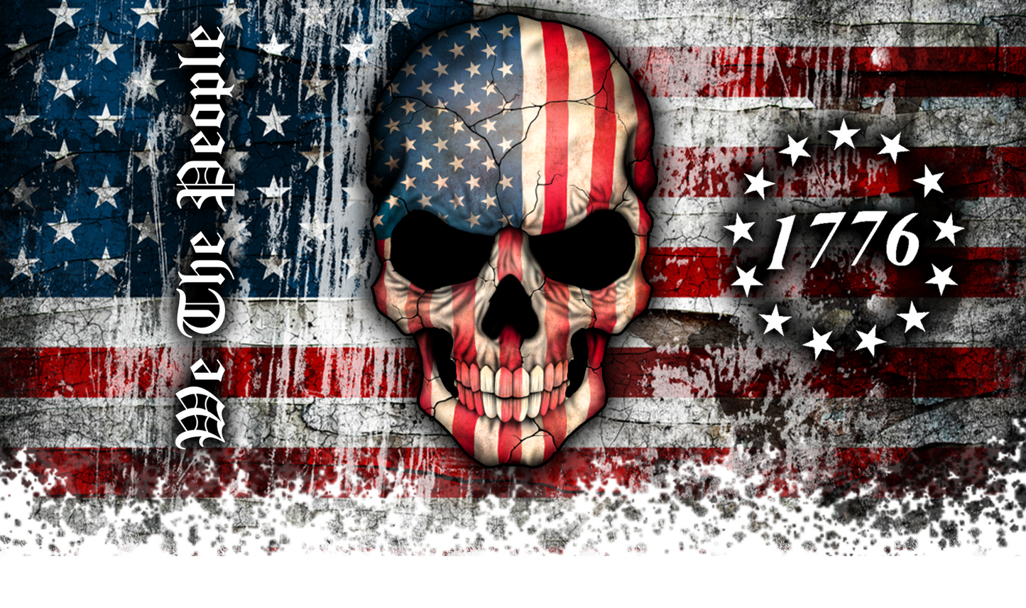 #520 1776 We The People Skull Can Cooler