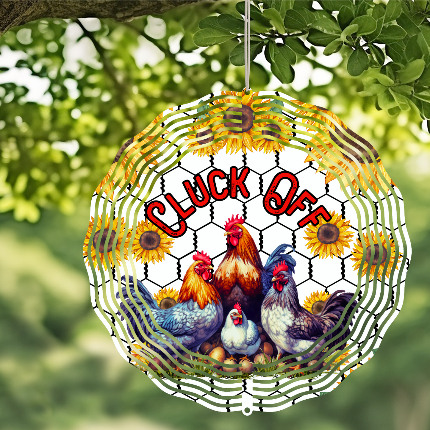 #536 Cluck Off Wind Spinner- 10 Inch