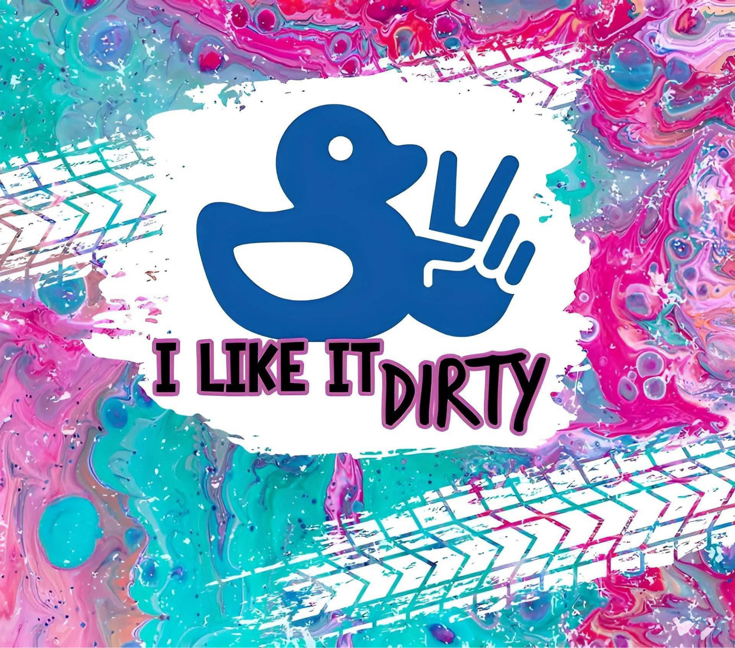 #544 Pink and Blue I Like It Dirty Jeep Tumbler