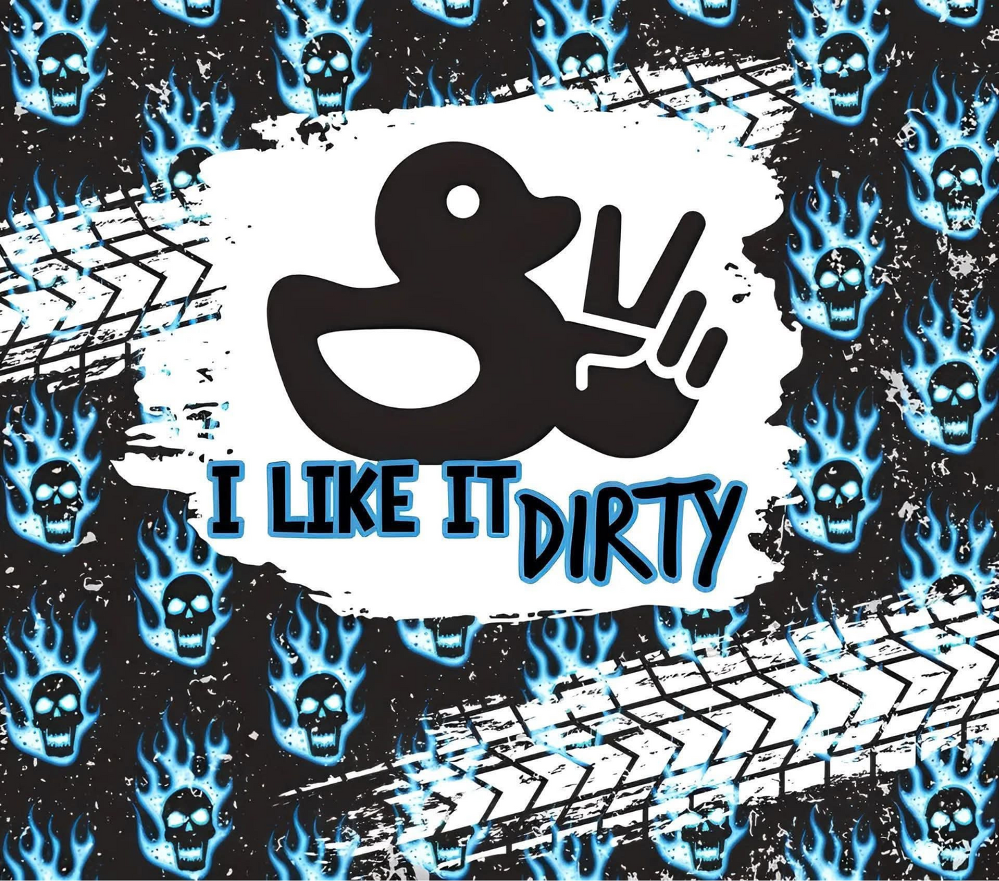 #546 Blue I Like It Dirty Jeep Tumbler