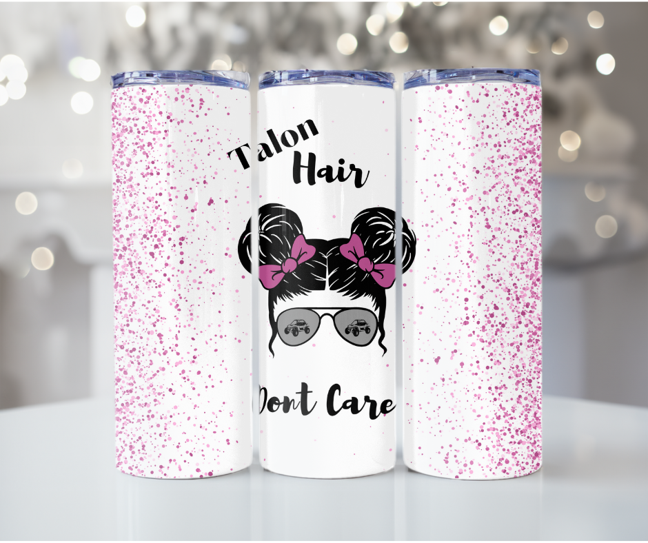 #54 Talon Hair Messy Bun Purple Tumbler