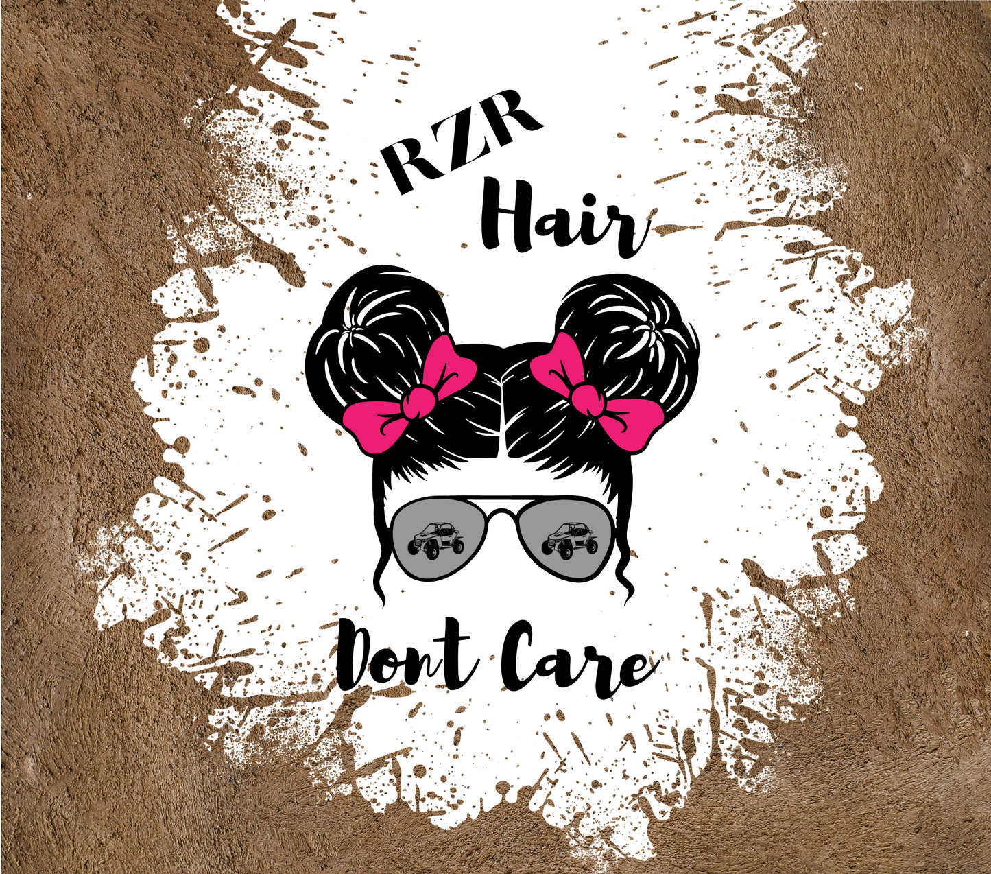 #58 RZR Hair Messy Bun Pink Mud Tumbler